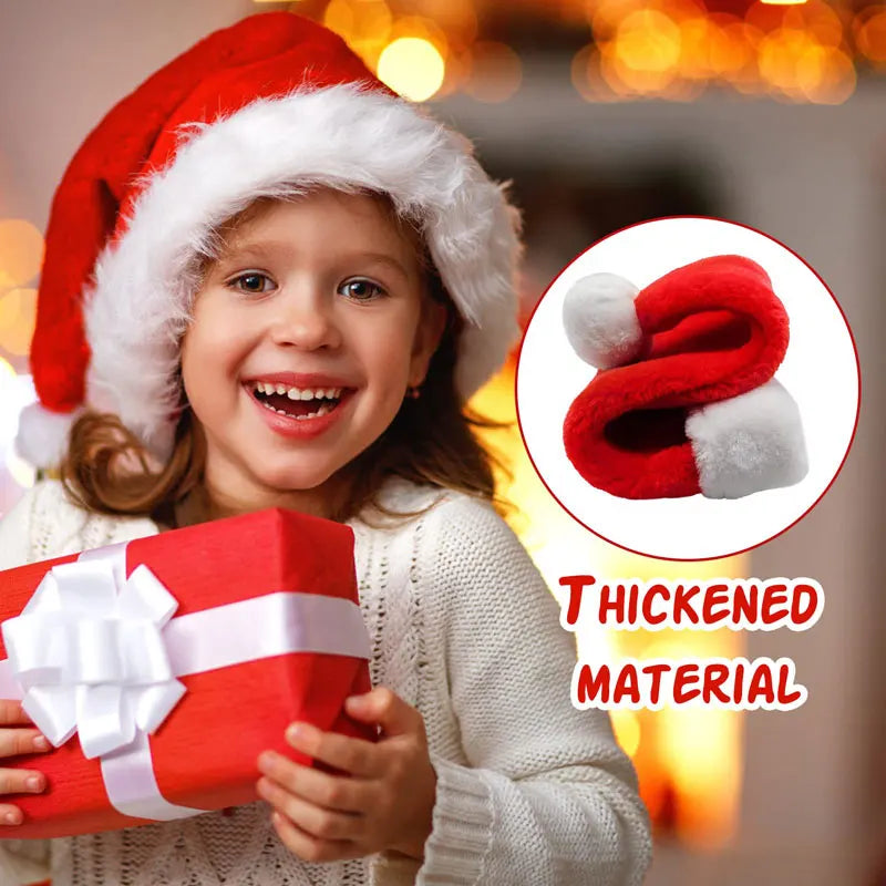 Christmas Santa Hat – Long Plush Holiday Hat for Adults & Kids