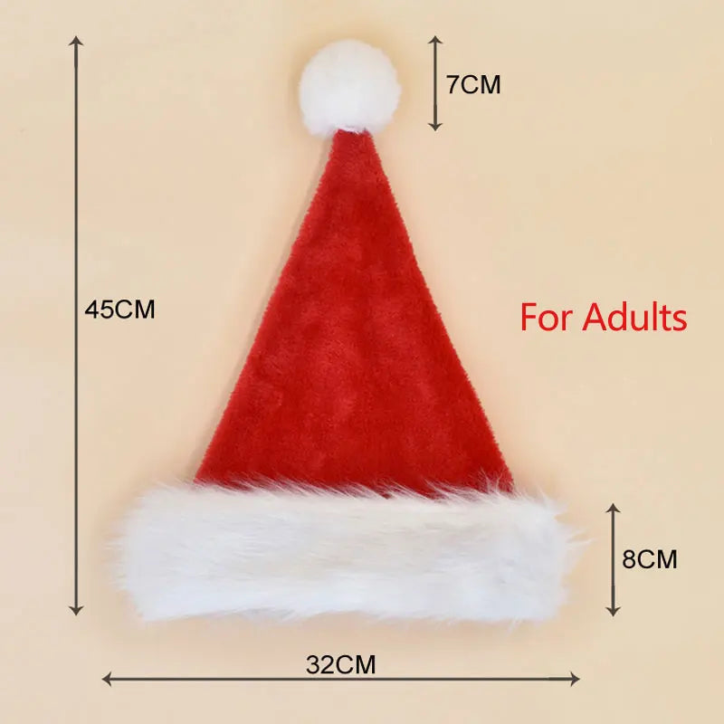 Christmas Santa Hat – Long Plush Holiday Hat for Adults & Kids