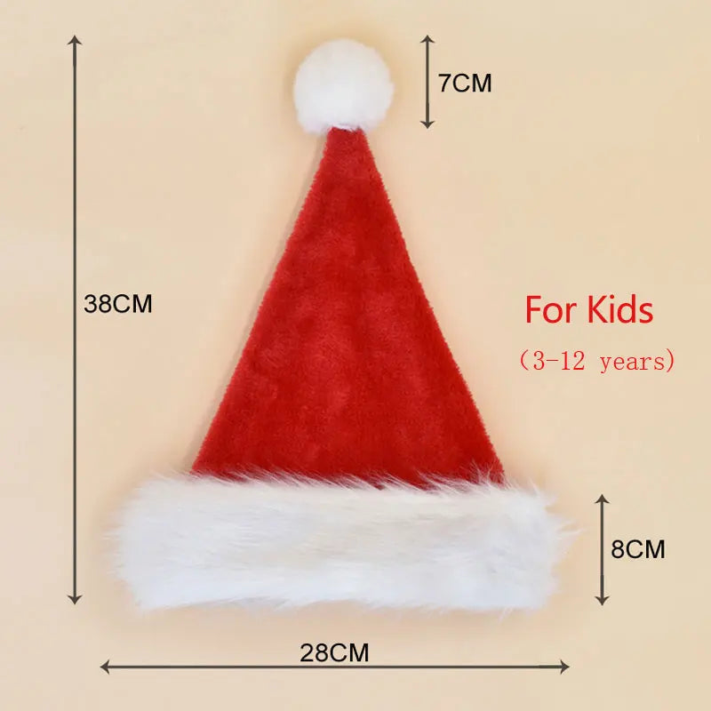 Christmas Santa Hat – Long Plush Holiday Hat for Adults & Kids