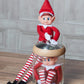 42cm Christmas Elf Doll for Kids Mini Toy Elf Dolls for Christmas Poseable Little Elf Shelf Sitters with Dangling Legs