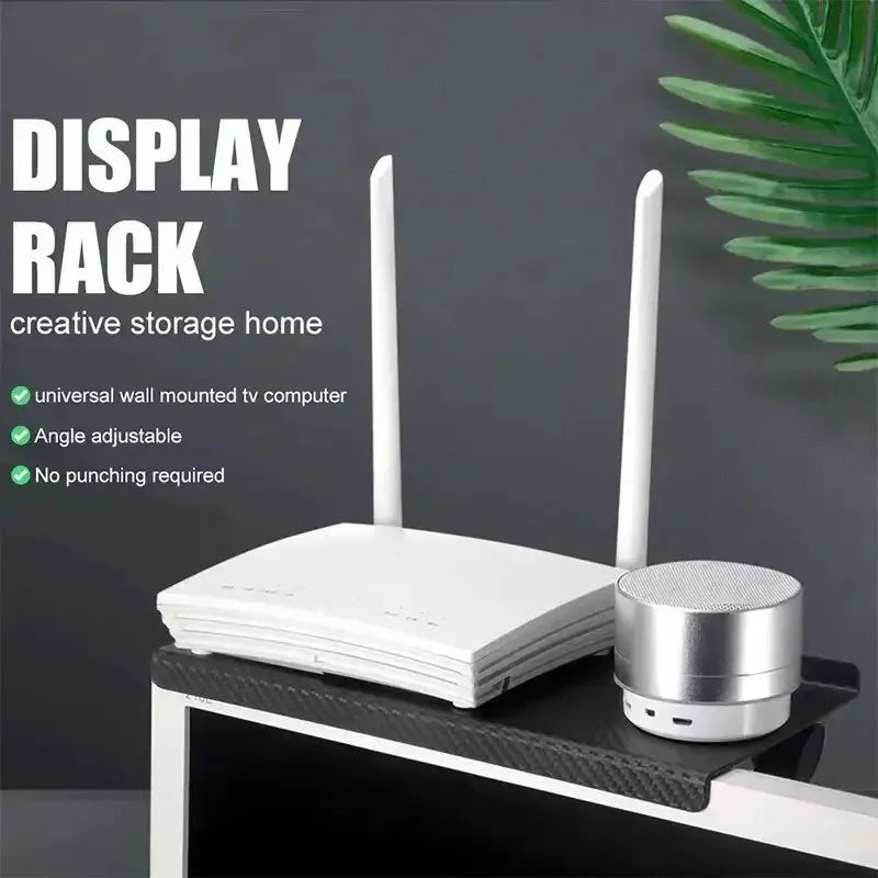 1PC Hot Selling Computer and TV Screen Storage Rack Wireless Router Set-top Box Rack No Perforated Storage Bracket Divine Tool