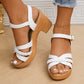 Women Platform Sandalias Cross Band Chunky Heeled Sandles