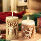 Christmas Tree Carving Pattern Cylindrical Candle 3D Silicone Mold Reindeer Snowflake Cylindrical Elk Candle Mold