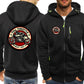 Men Hooded Biker Pullover. Hoody Warm Male Hip Hop Sportswear.