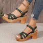 Women Platform Sandalias Cross Band Chunky Heeled Sandles