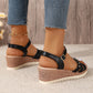 Fashion Flowrers Platform Sandals - Lightweight Ankle Strap