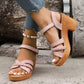 Women Platform Sandalias Cross Band Chunky Heeled Sandles