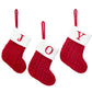 Christmas Socks Knitting Snowflake Letter Stocking Christmas Decoration For Home Xmas Tree Ornament Gift