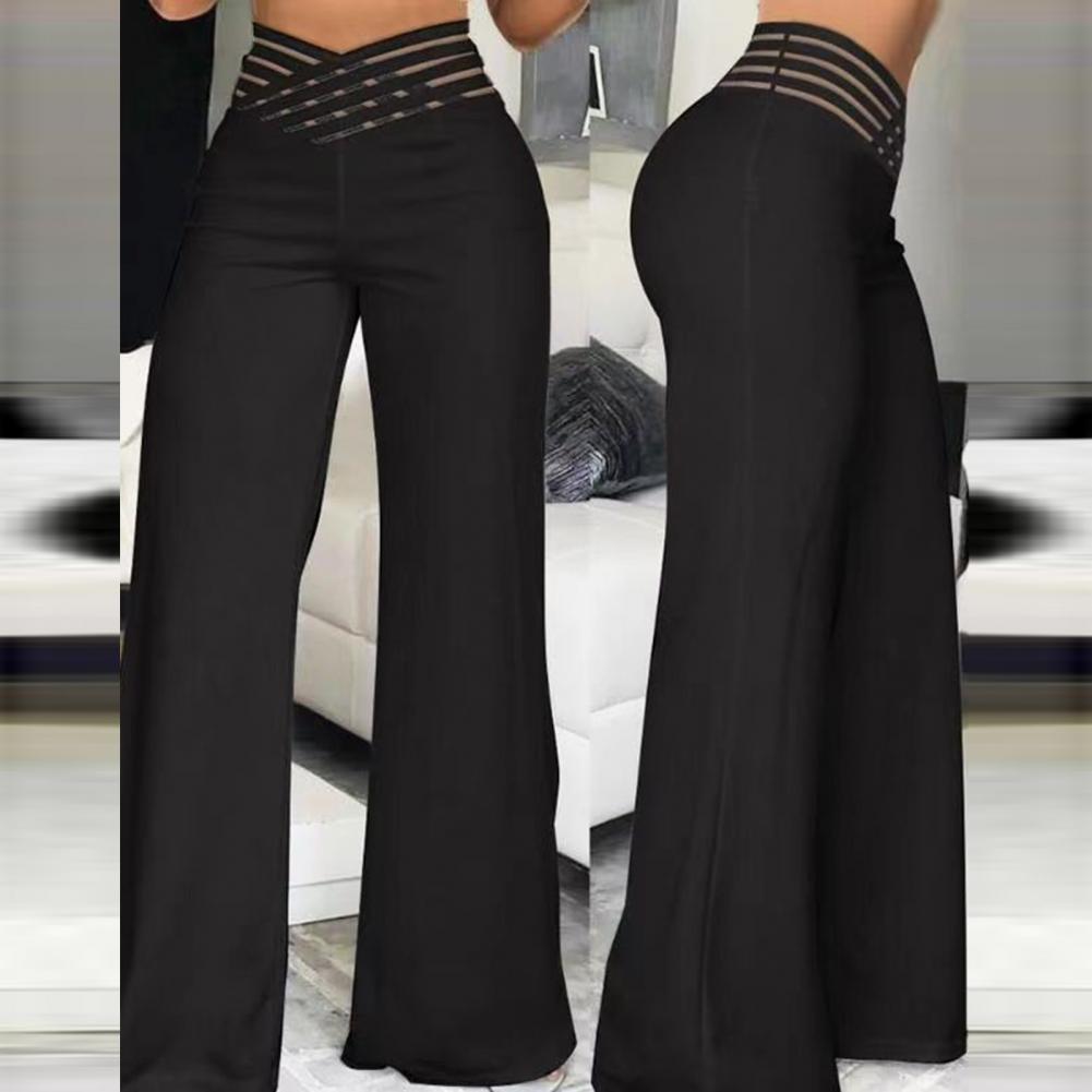 Summer wide leg trousers with high waist