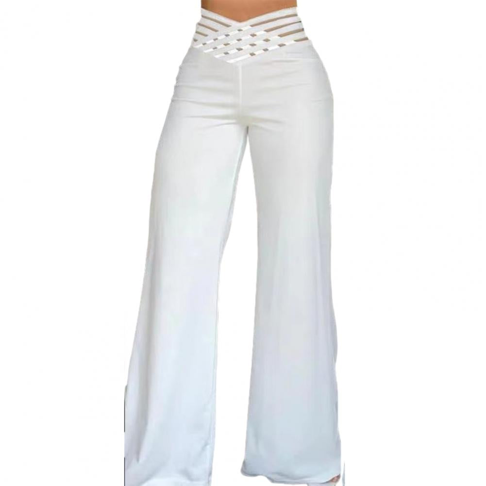 Summer wide leg trousers with high waist