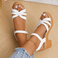 Women Platform Sandalias Cross Band Chunky Heeled Sandles