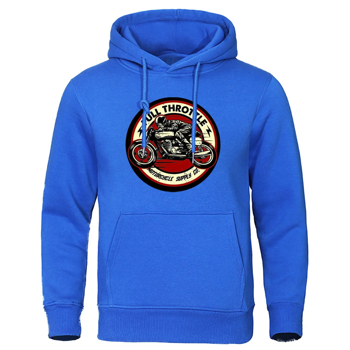 Men Hooded Biker Pullover. Hoody Warm Male Hip Hop Sportswear.