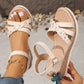 Fashion Flowrers Platform Sandals - Lightweight Ankle Strap