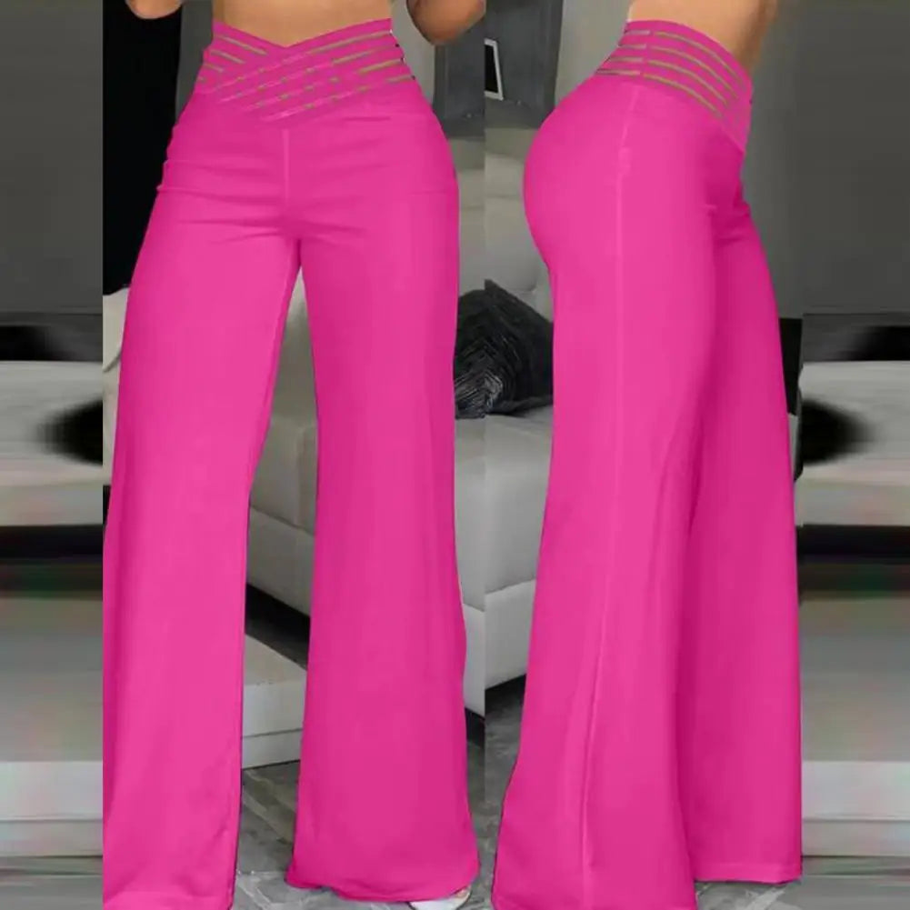 Summer wide leg trousers with high waist