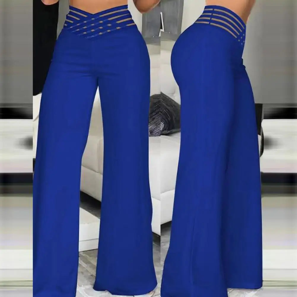 Summer wide leg trousers with high waist